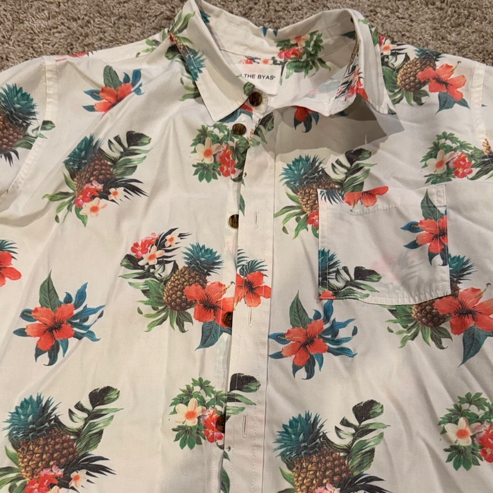 On the Byas Tropical Floral Button Down Shirt